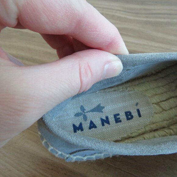 MANEBI Hamptons Loafers Espadrilles in Gray Suede Minimalist Quiet Luxury US 6 - Picture 12 of 13